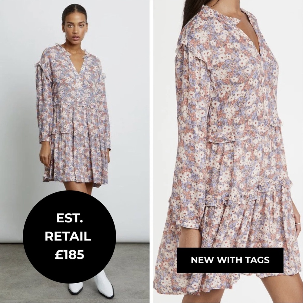 Rails Revolve New Floral Long Sleeve Mini Dress - Picture 1 of 5